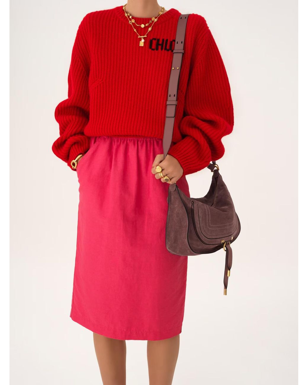 Chloé Brown Chloé Small Marcie Shoulder Bag