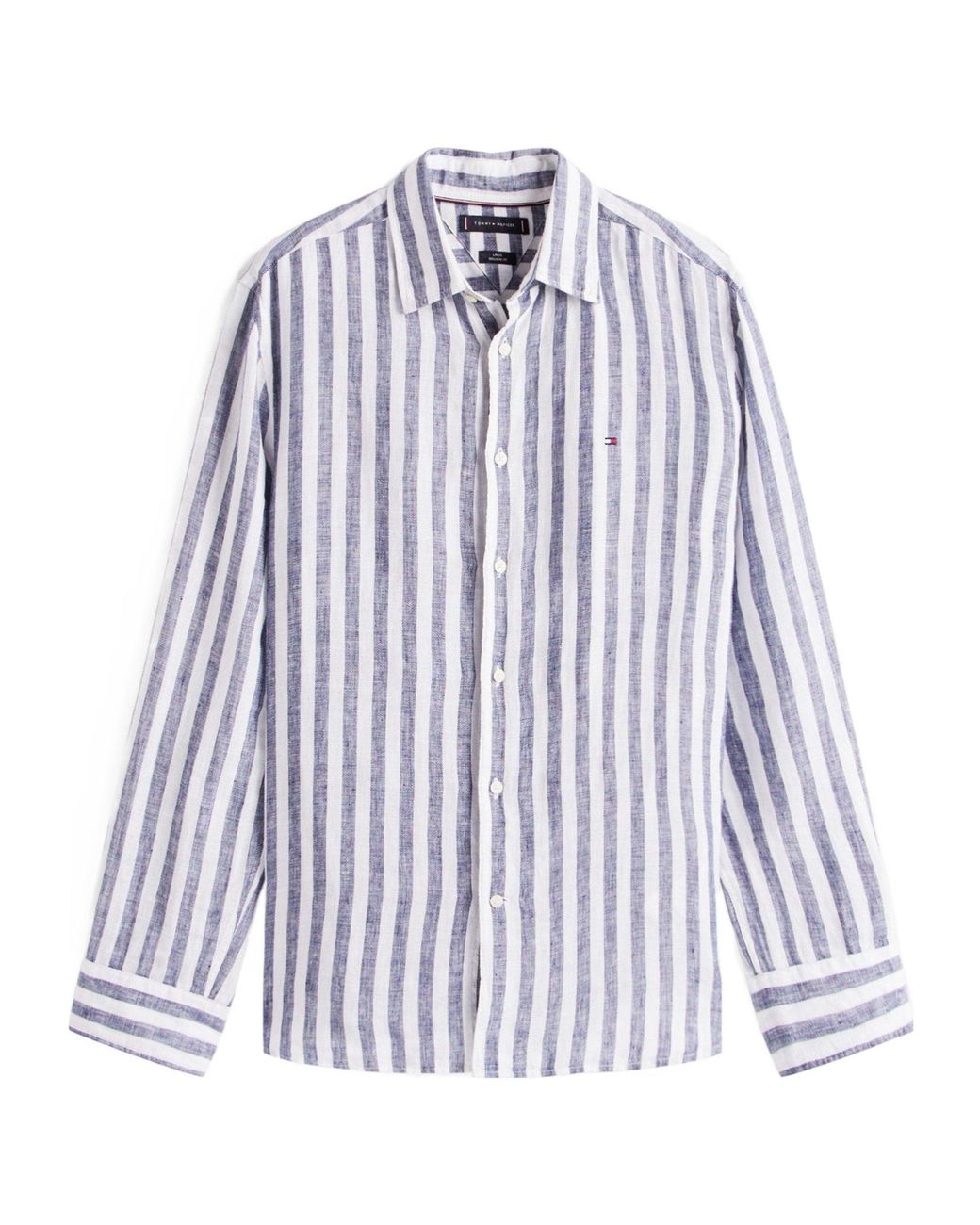 Tommy Hilfiger Blue Verticalstripe Linen Longsleeve Shirt for men