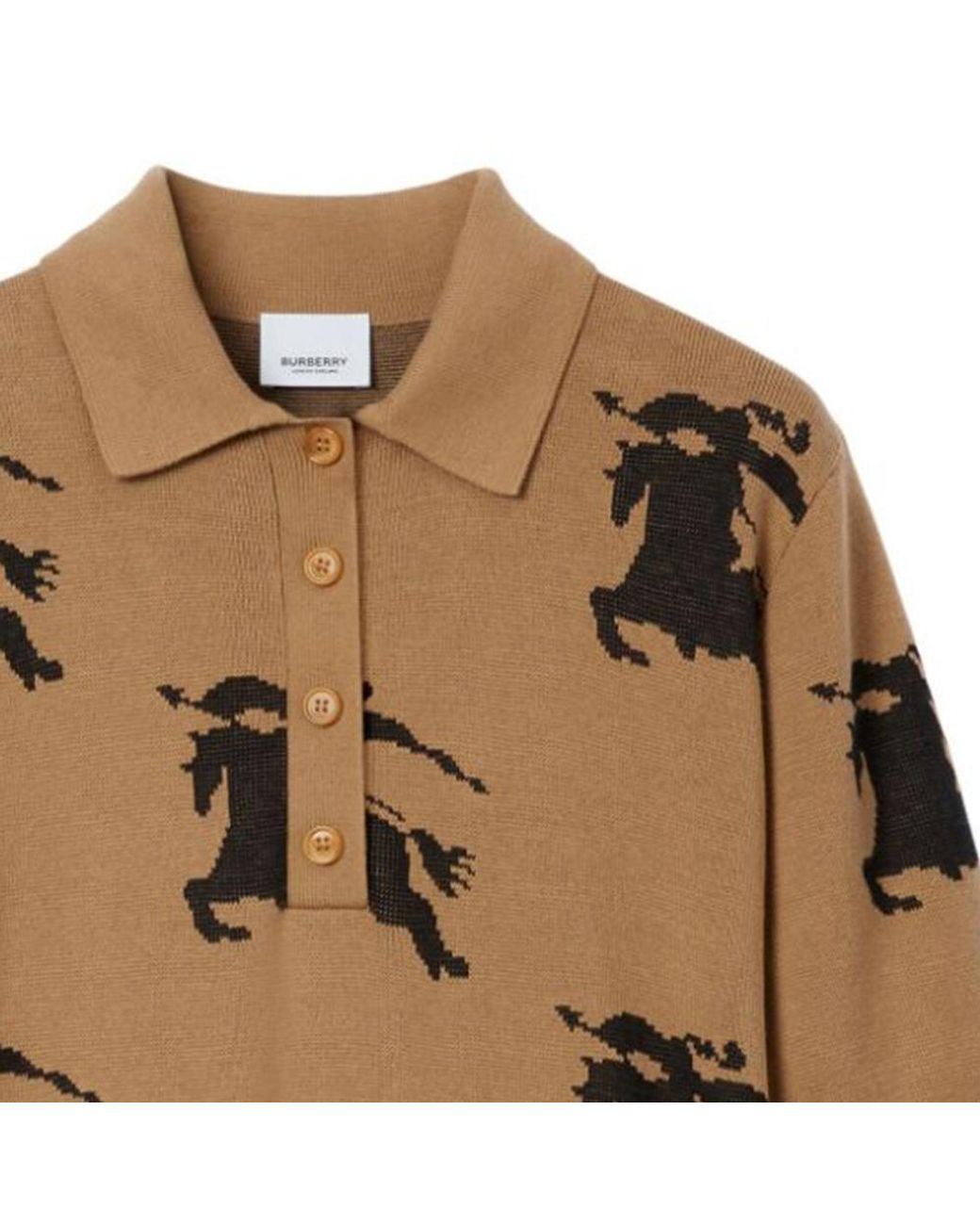 Burberry Natural Ekd-Print Jacquard Shirt Dress