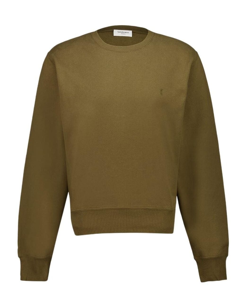 Saint Laurent Green Long-Sleeve Crew-Neck T-Shirt for men