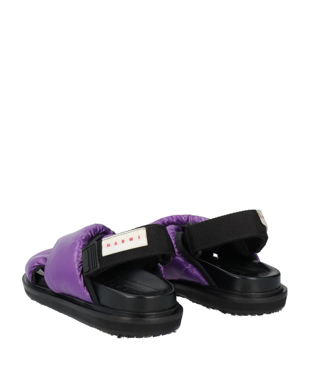 Marni Purple Two-Tone Shell Strappy Sandals