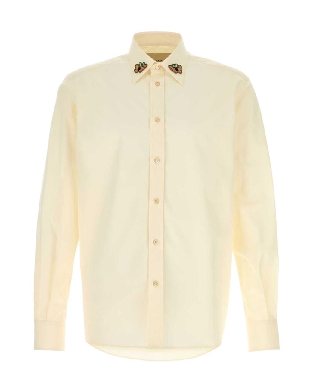 Valentino Natural Embroidered Button-Up Shirt for men
