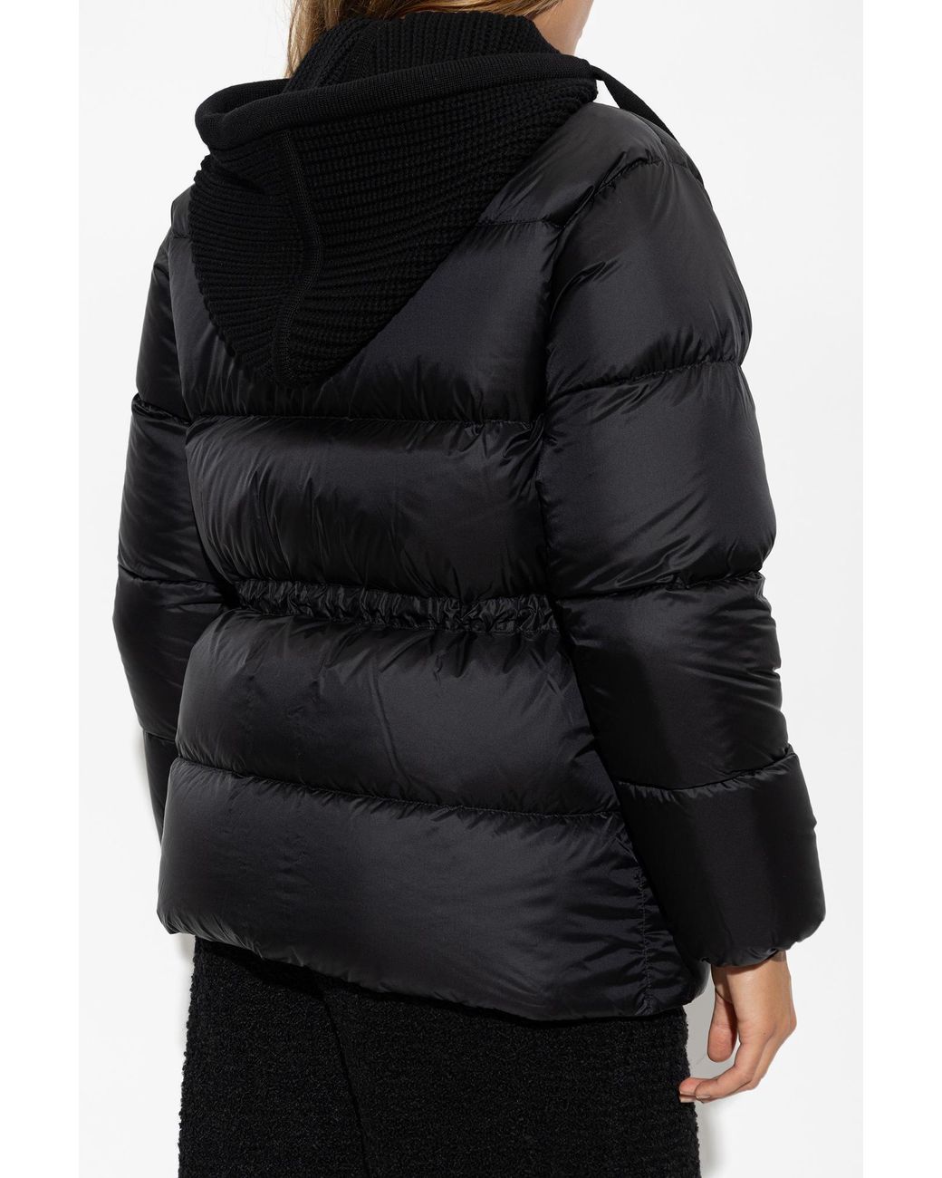 Moncler Black Diaphane Hooded Down Jacket