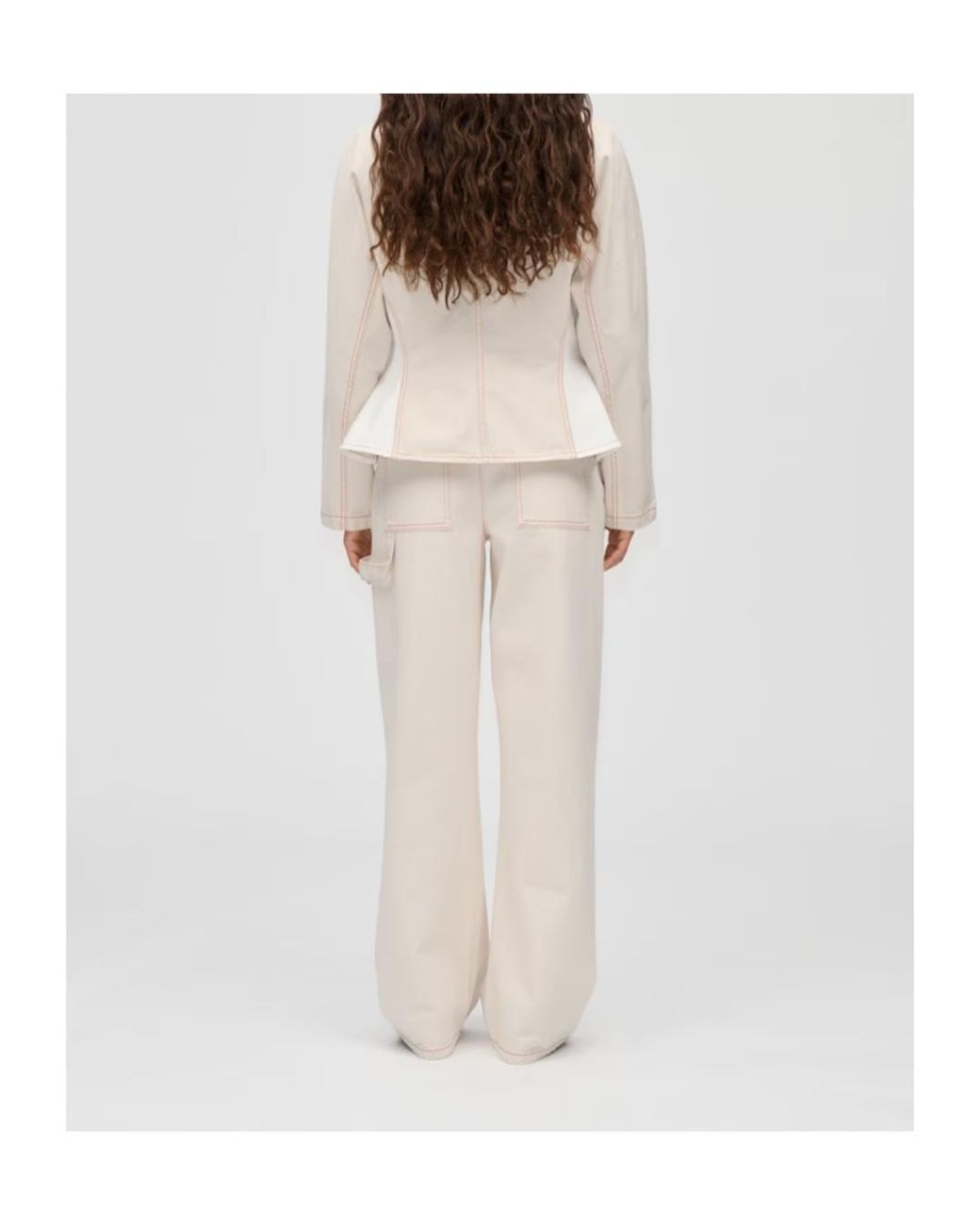 Stine Goya White Logo Denim Jacket