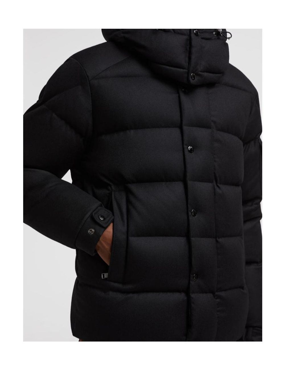 Moncler Black Vezere Button-Up Puffer Jacket for men