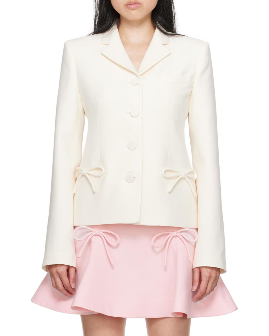 Valentino White Crepe Couture Jacket