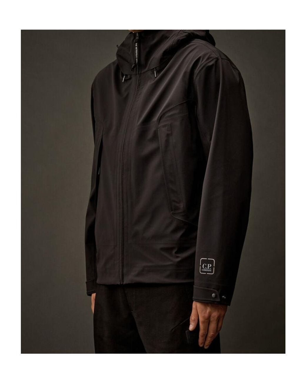 C P Company Black Long Sleeve Casual Jacket for men