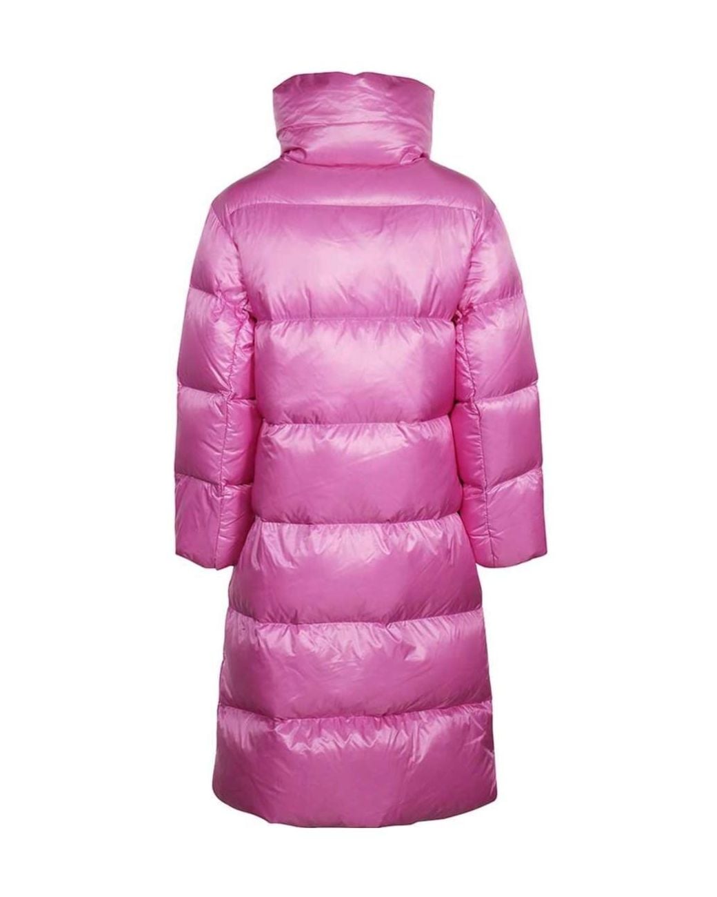 Duvetica Pink Belted Hooded Puffer Coat