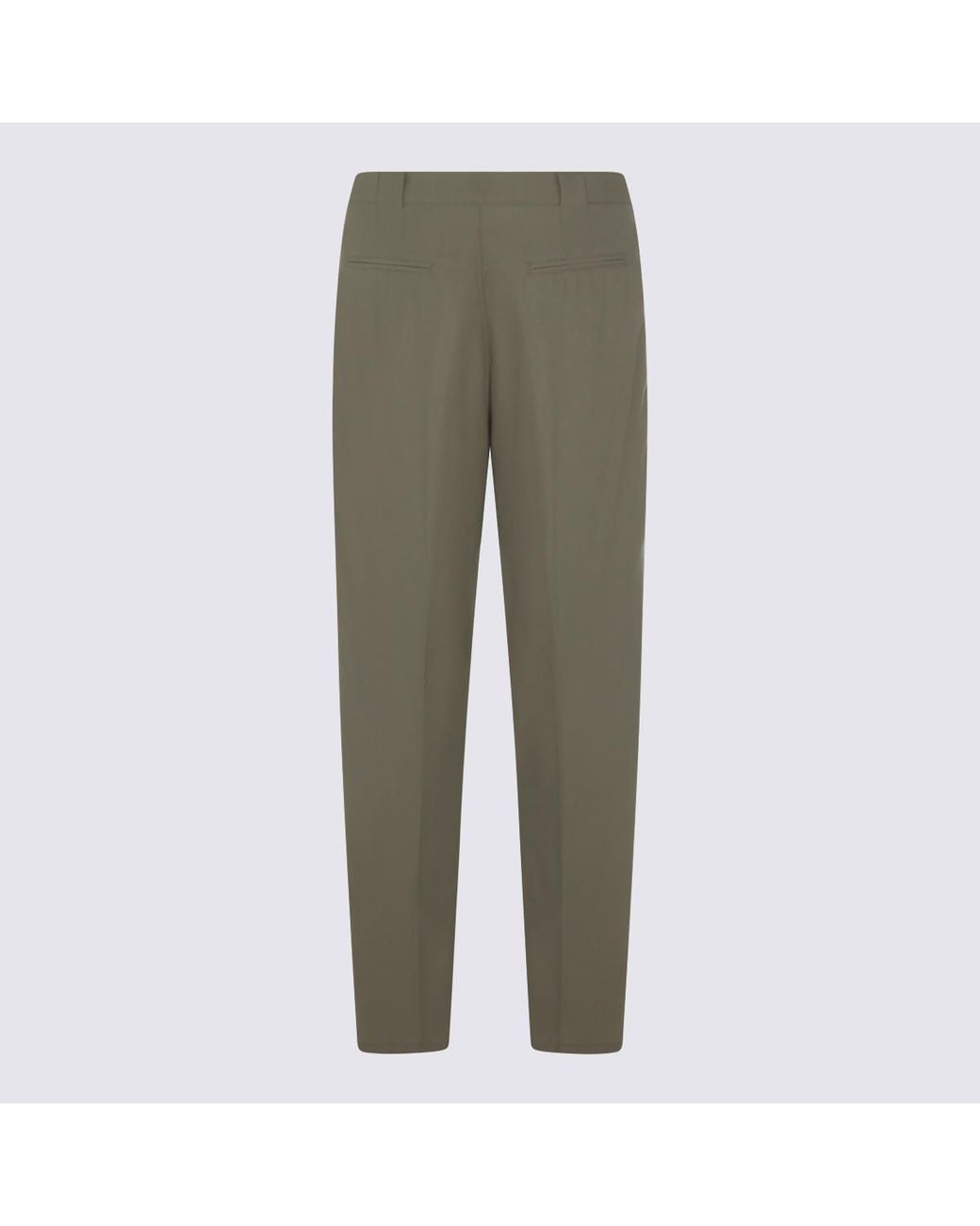 Brunello Cucinelli Green Pleated Chino Pants for men