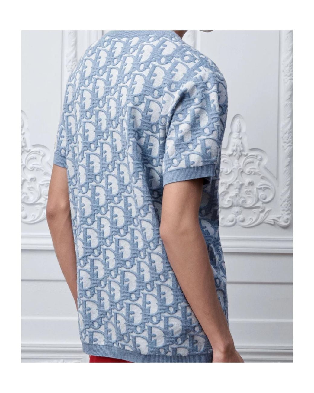 Dior Blue Oblique T-Shirt, Regular Fit for men