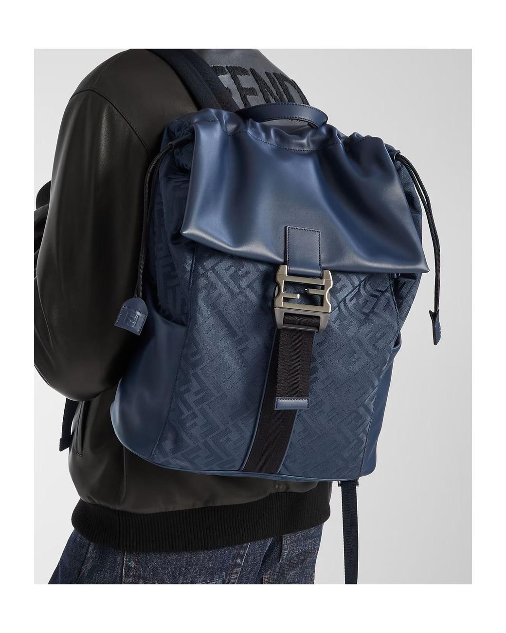 Fendi Blue Flux Backpack for men