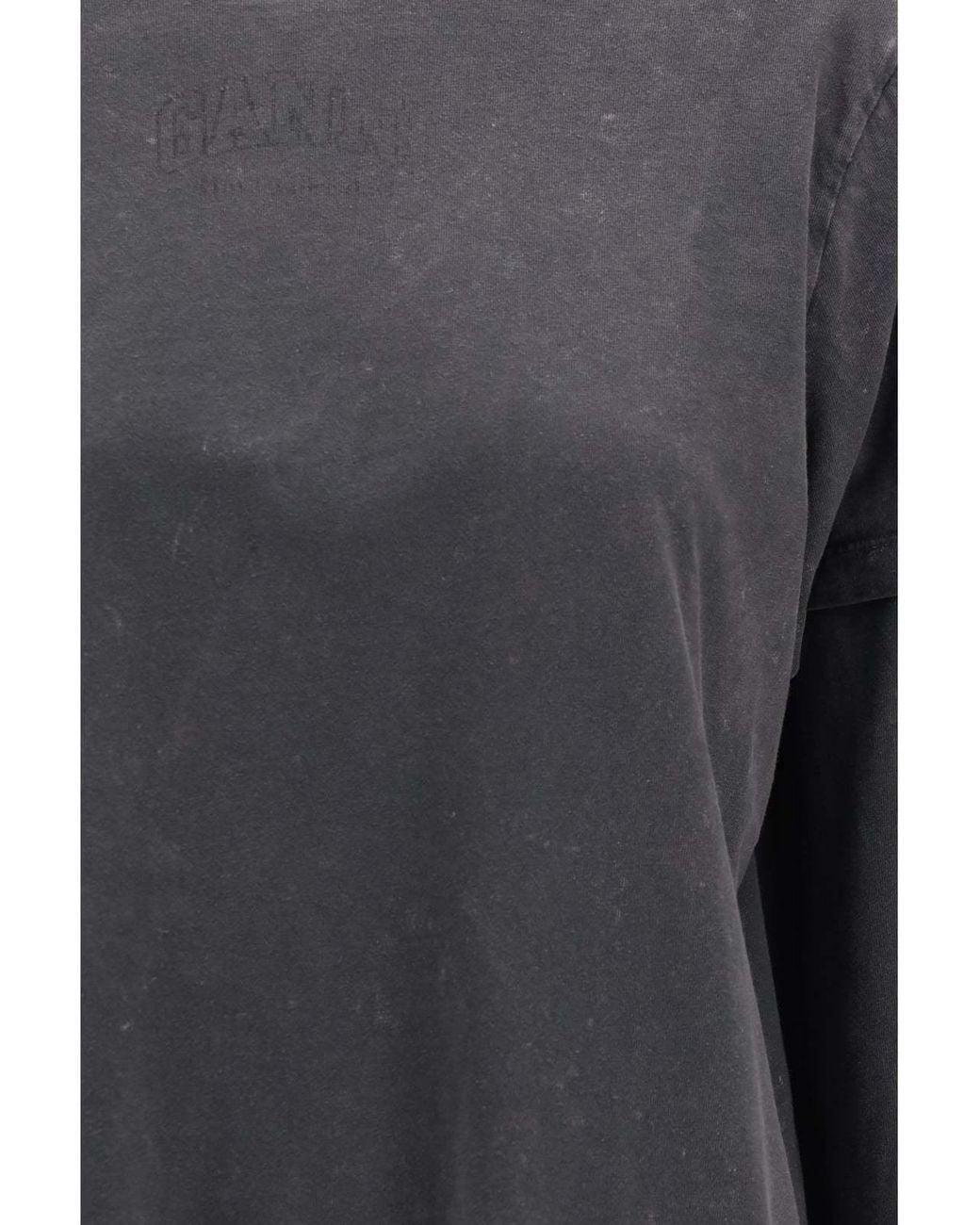 Ganni Gray Future Heavy Layered Sleeve T-Shirt