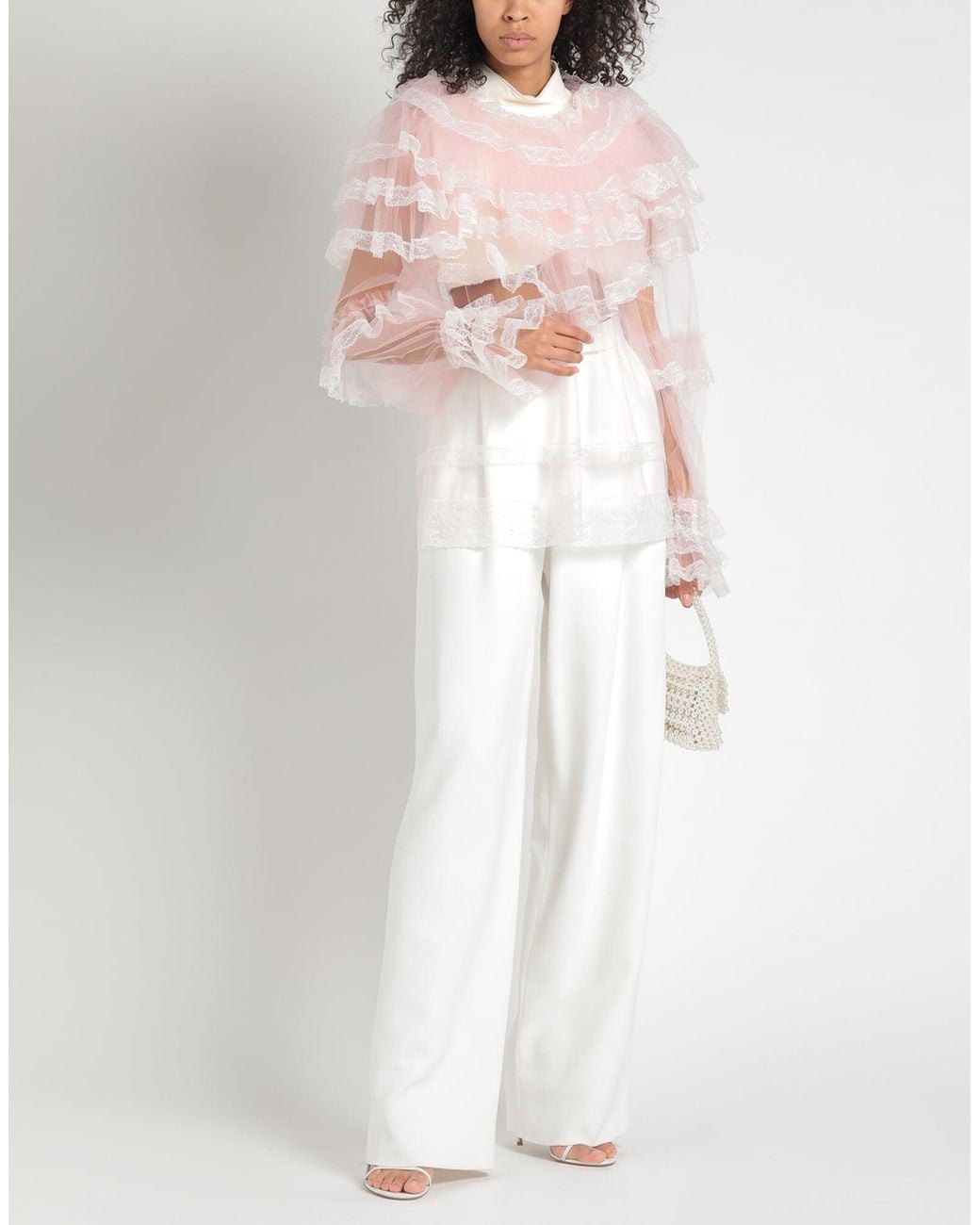 Dolce & Gabbana White Ruched Top
