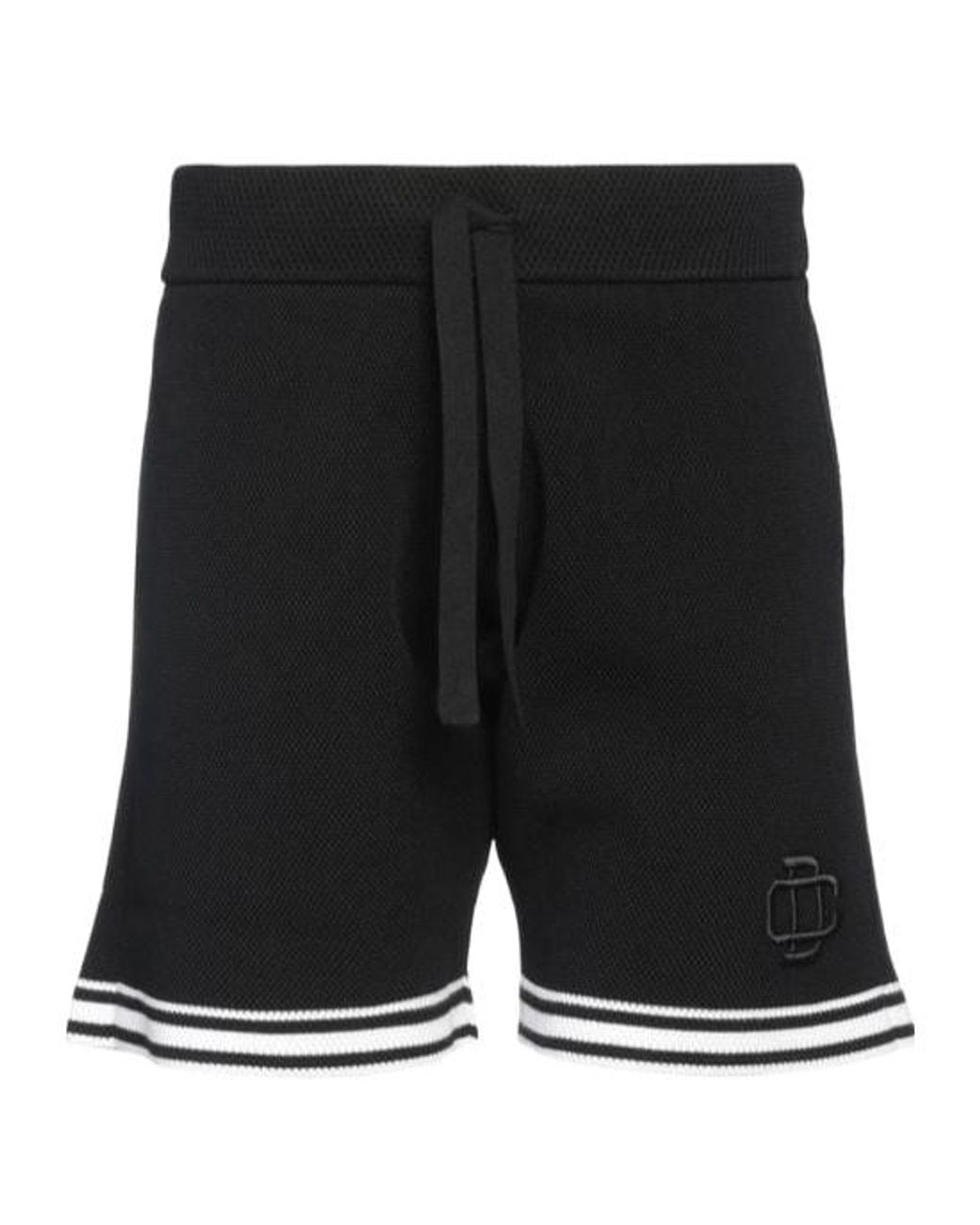 DSquared² Black Drawstring Shorts for men