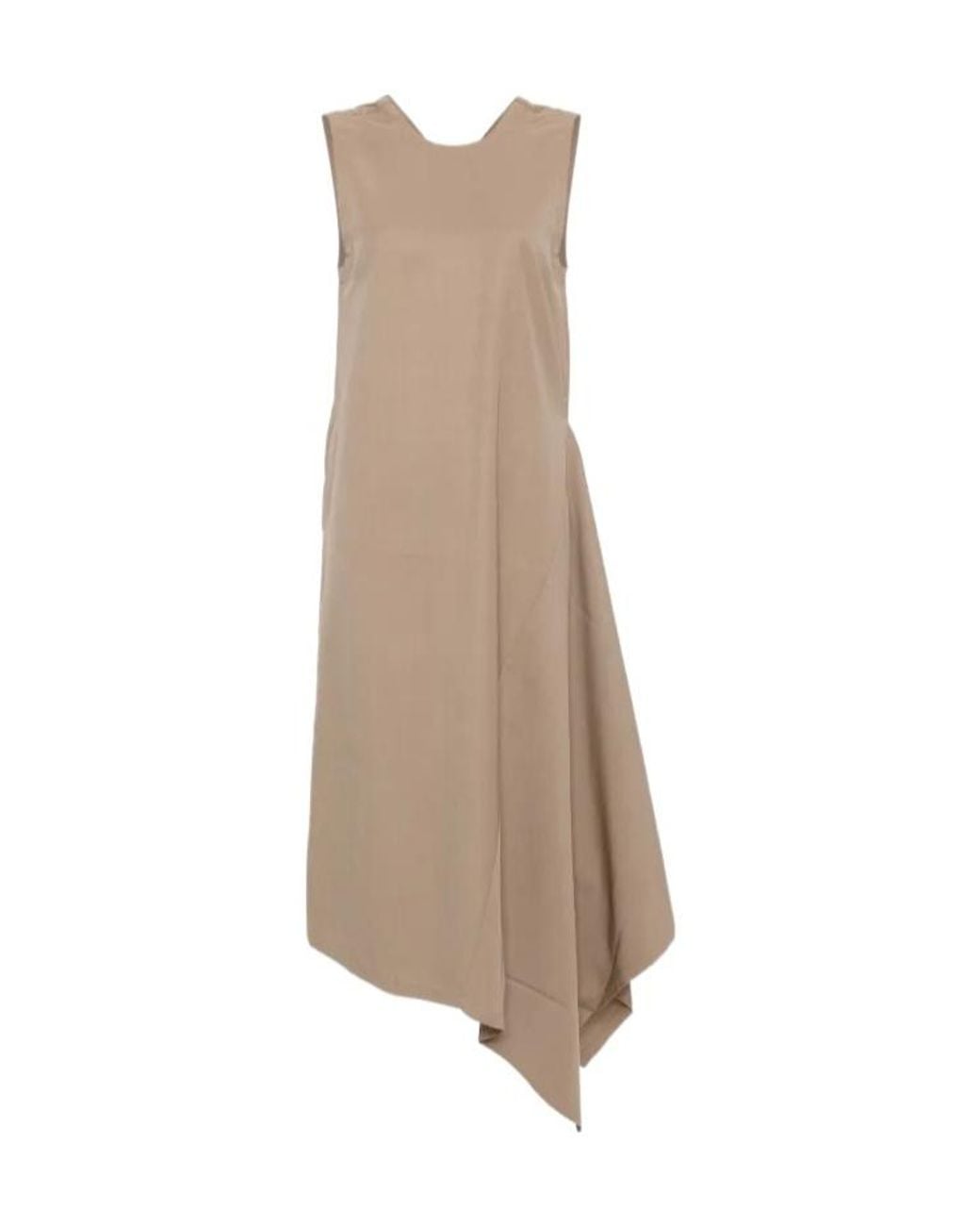 Uma Wang Natural V-Back Draped Dress