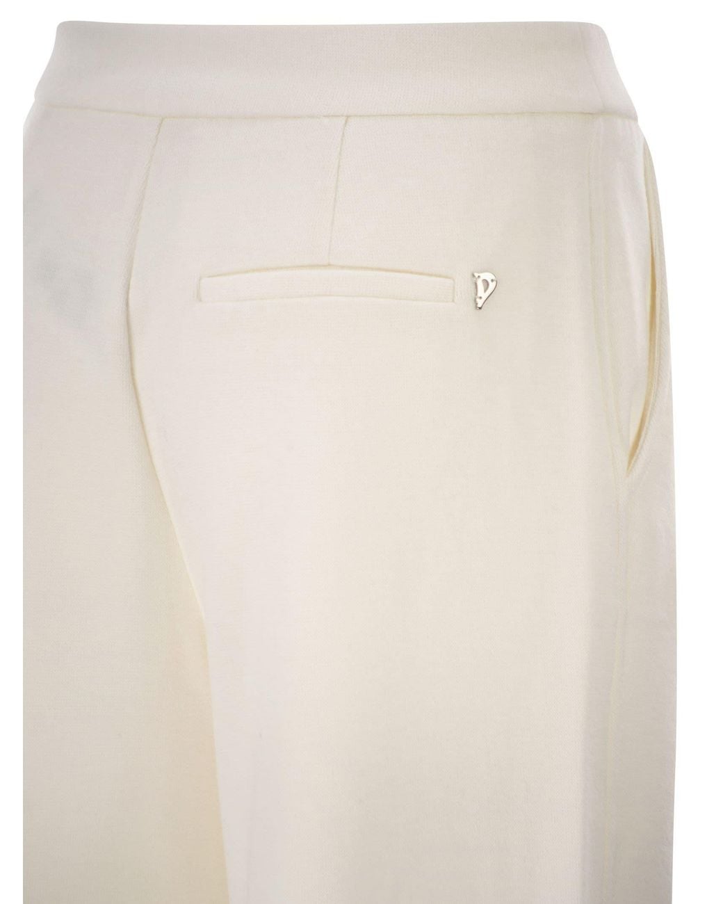Dondup White Wide Leg Tailored Pants