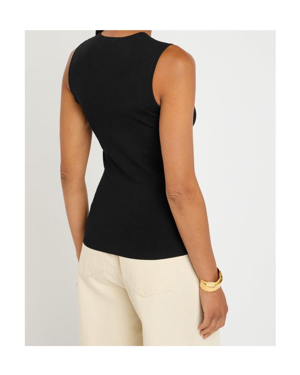 Joseph Black Round Neck Slim Fit Vest