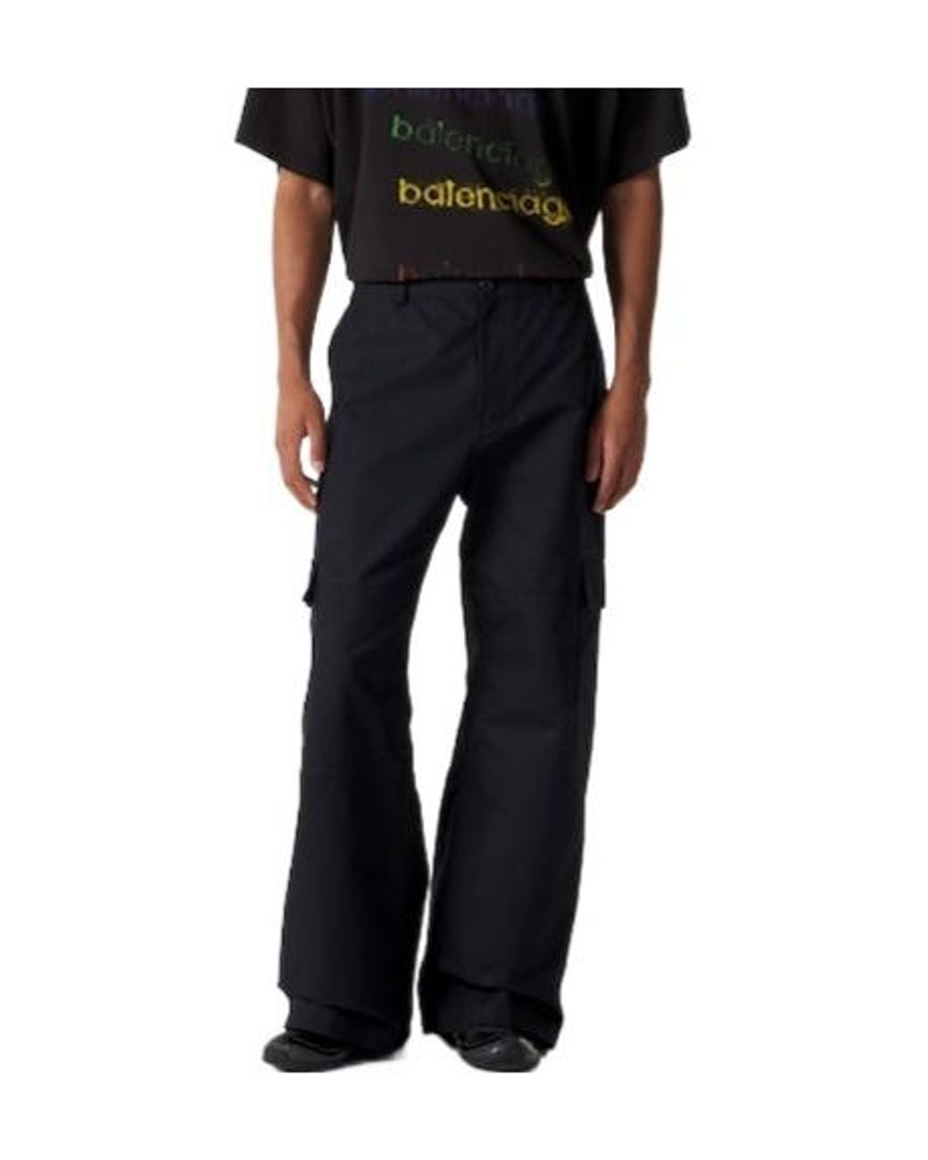 Balenciaga Blue Cotton Cargo Pants for men