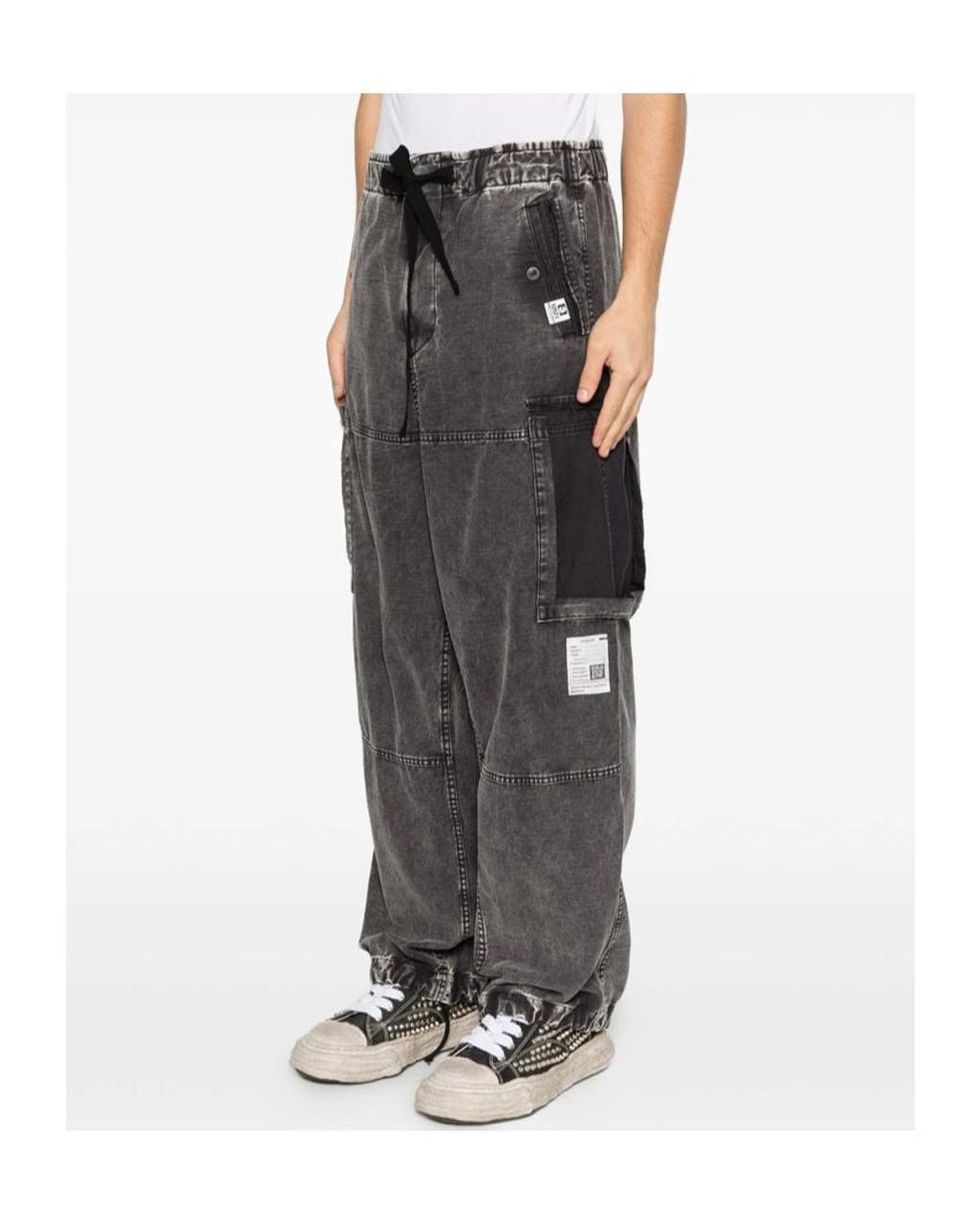 Maison Mihara Yasuhiro Gray Drawstring Cargo Pants for men
