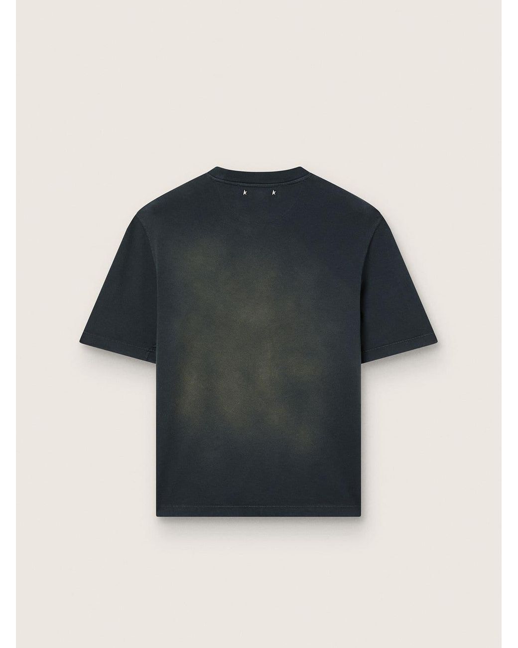 Golden Goose Deluxe Brand Black Vintage Effect Crewneck T-Shirt for men