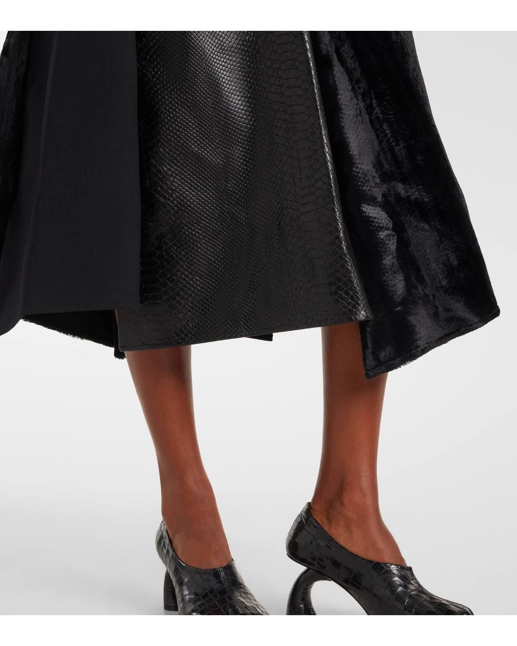 Junya Watanabe Black High Waist Asymmetrical Hem Skirt