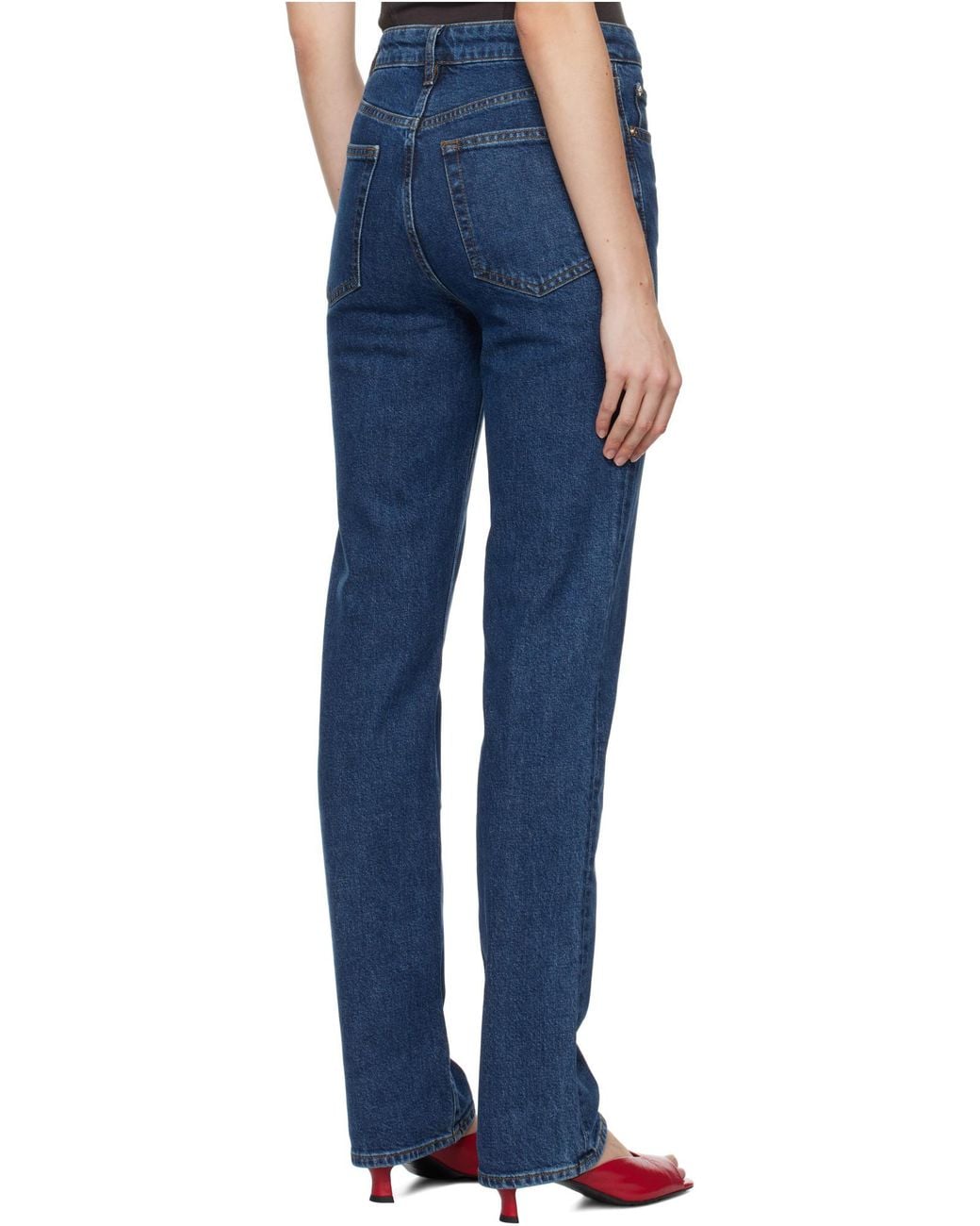 FRAME Blue Straight Leg Jeans
