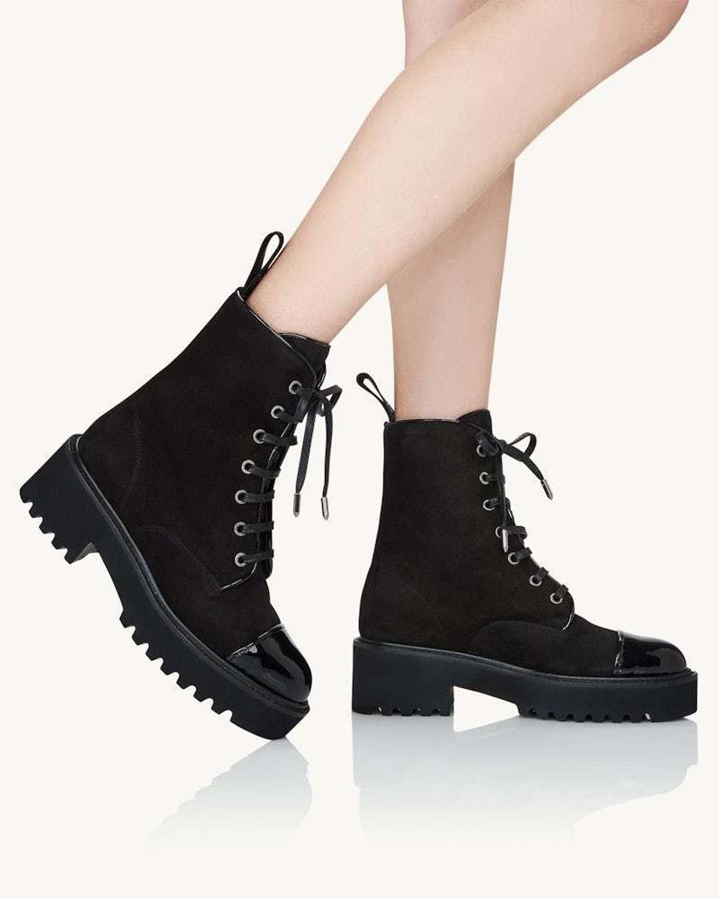 Aquazzura Black Desert Lace-Up Suede Boots