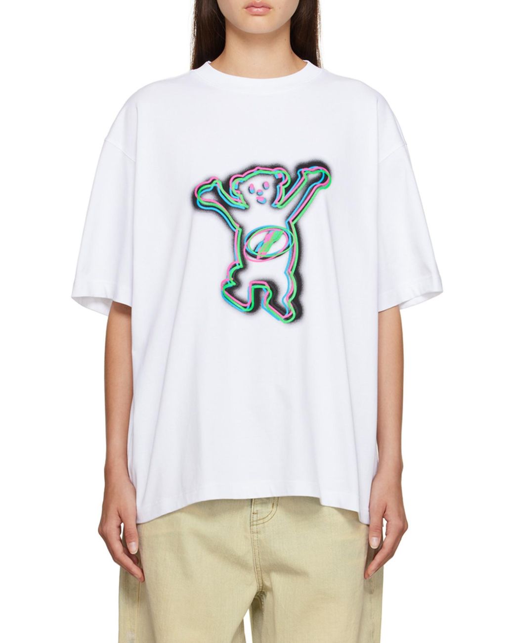 we11done White Graphic-Print Cotton T-Shirt for men