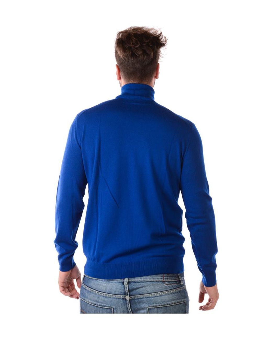 Emporio Armani Blue High-Neck Sweater for men