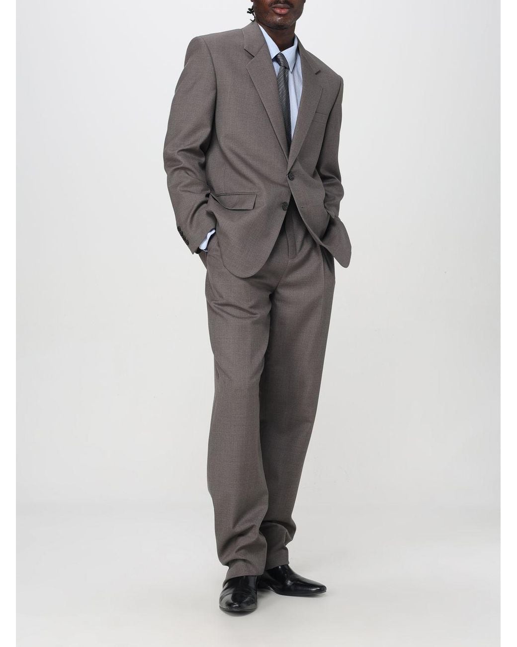 Saint Laurent Gray High Waist Twill Pants for men