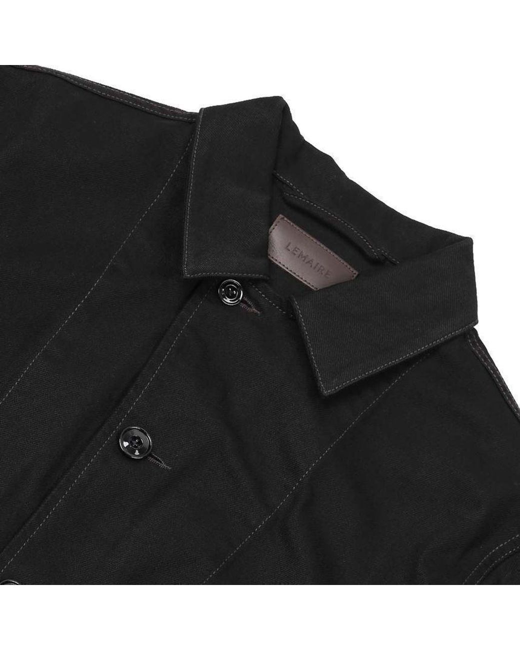 Lemaire Black Boxy Single Breasted Denim Jacket for men