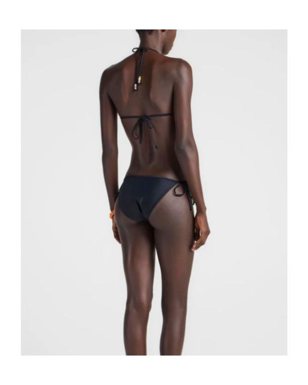 J.W. Anderson Black Bead-Embellished Triangle Bikini Top