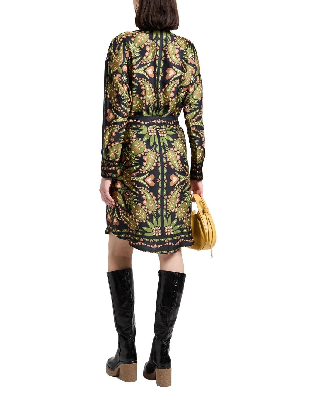 Farm Rio Green Floral Print Shirt Dress