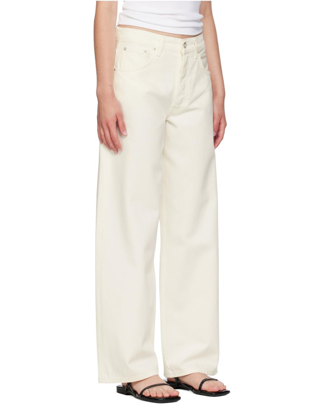 Anine Bing White High-Rise Straight Jeans