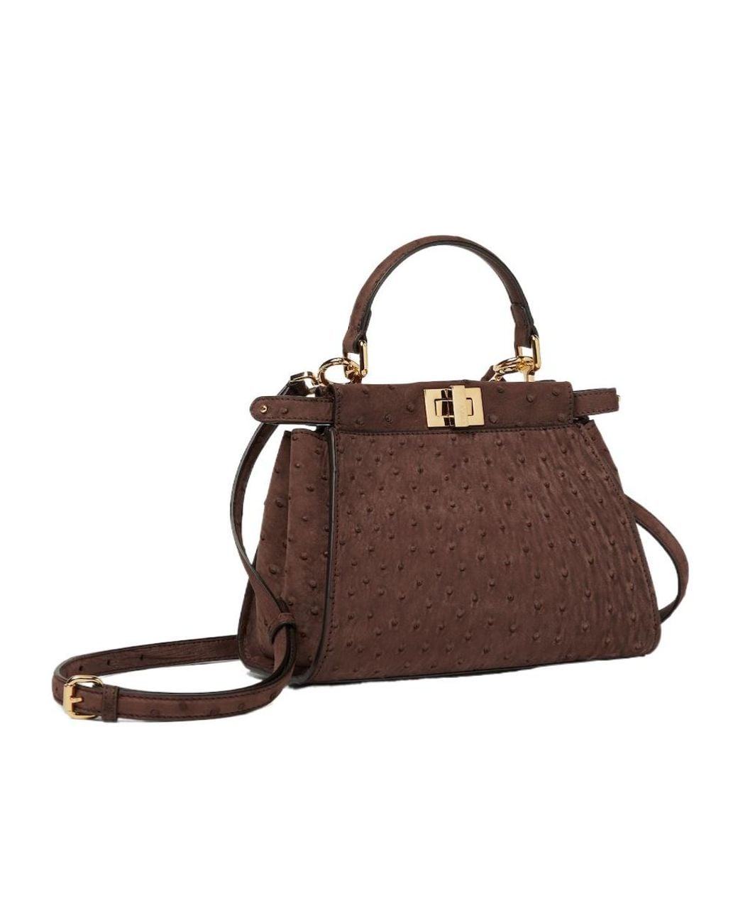 Fendi Brown Ostrich Leather Bag