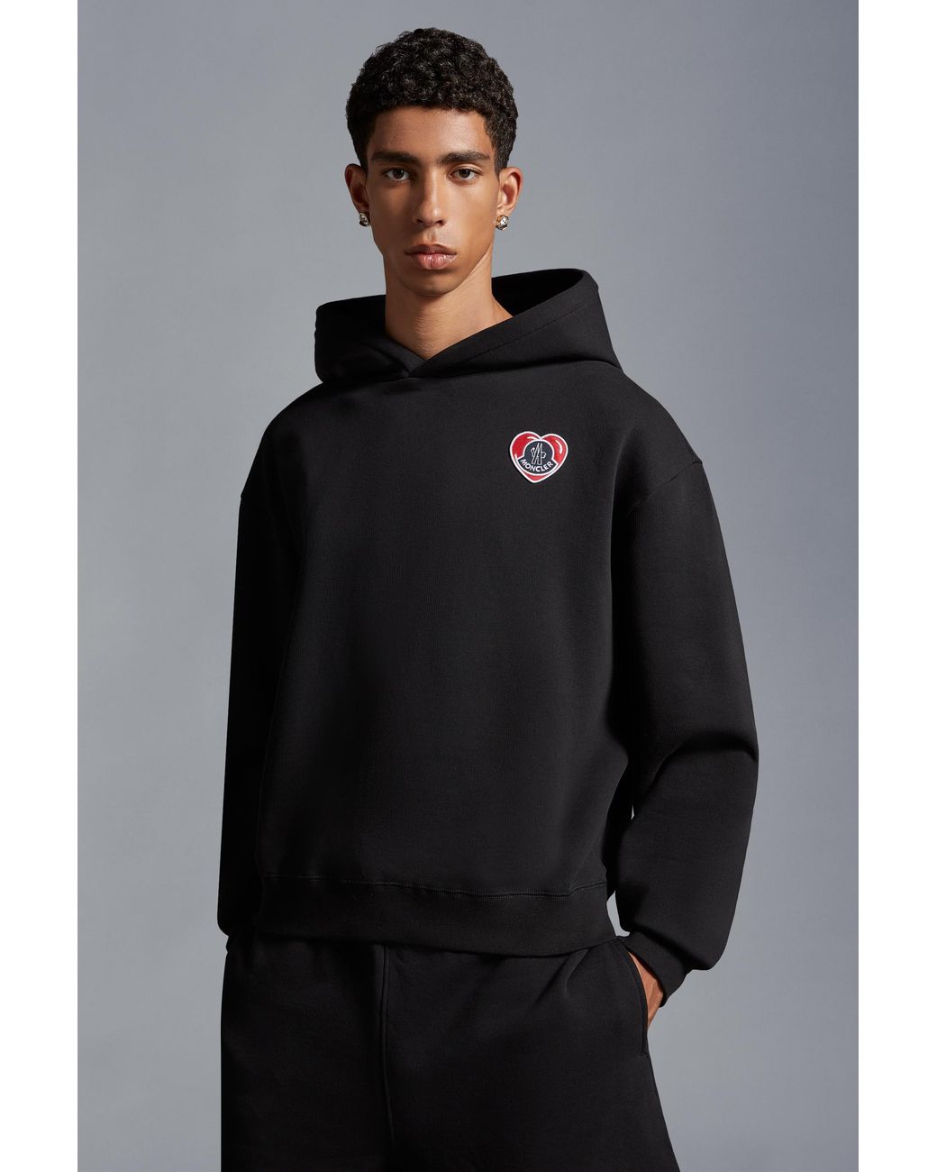 Moncler Black Moncoeur Motif Hoodie for men