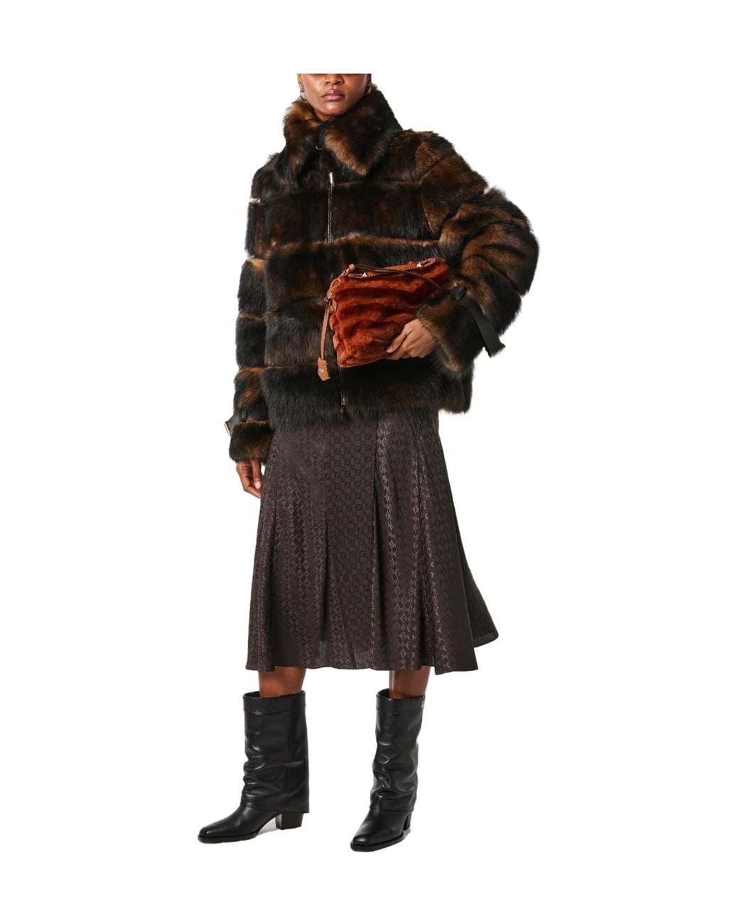 Fendi Black Two-Tone And Fur Jacket
