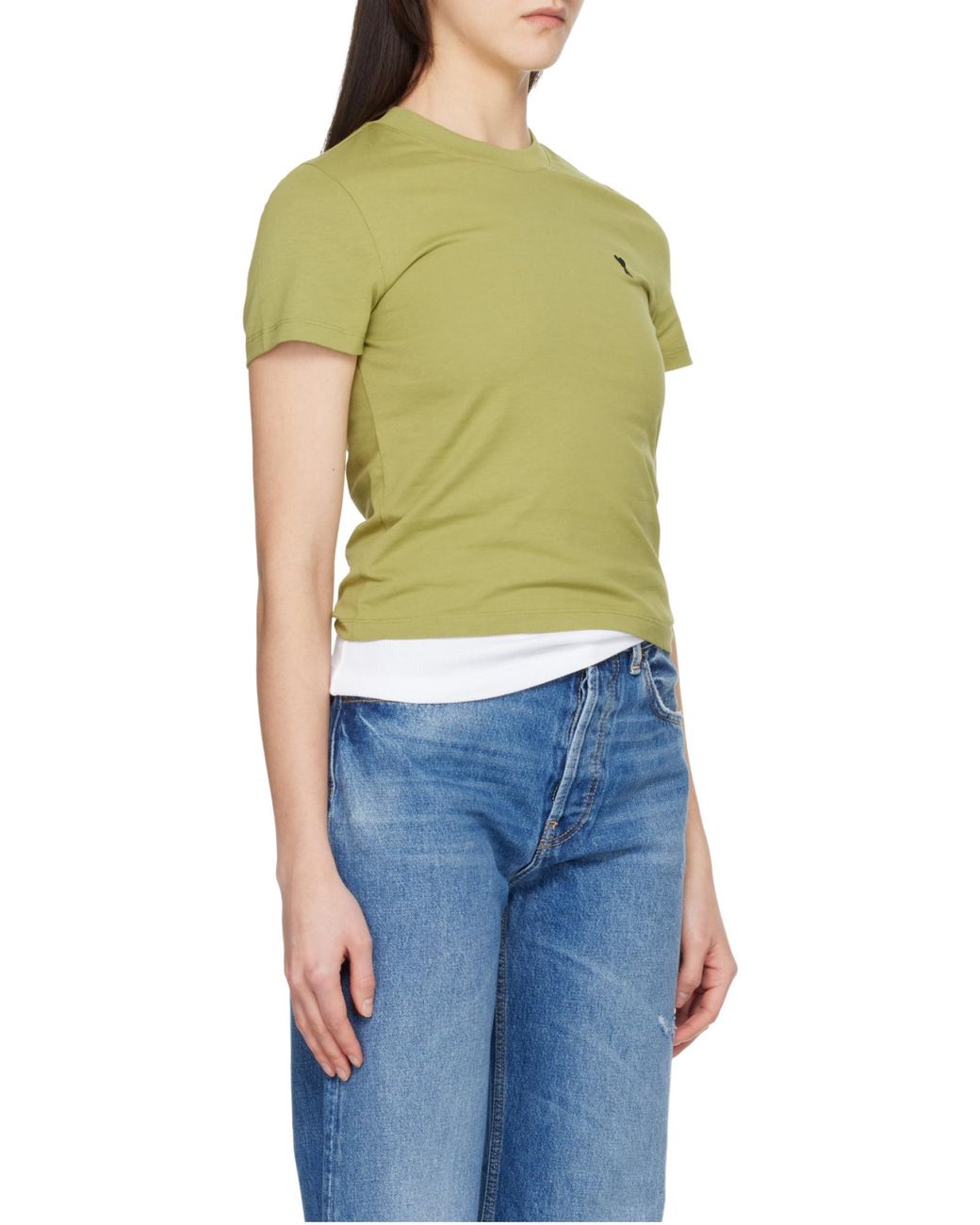 AMI Green Ami Ami De Coeur Crewneck T-Shirt