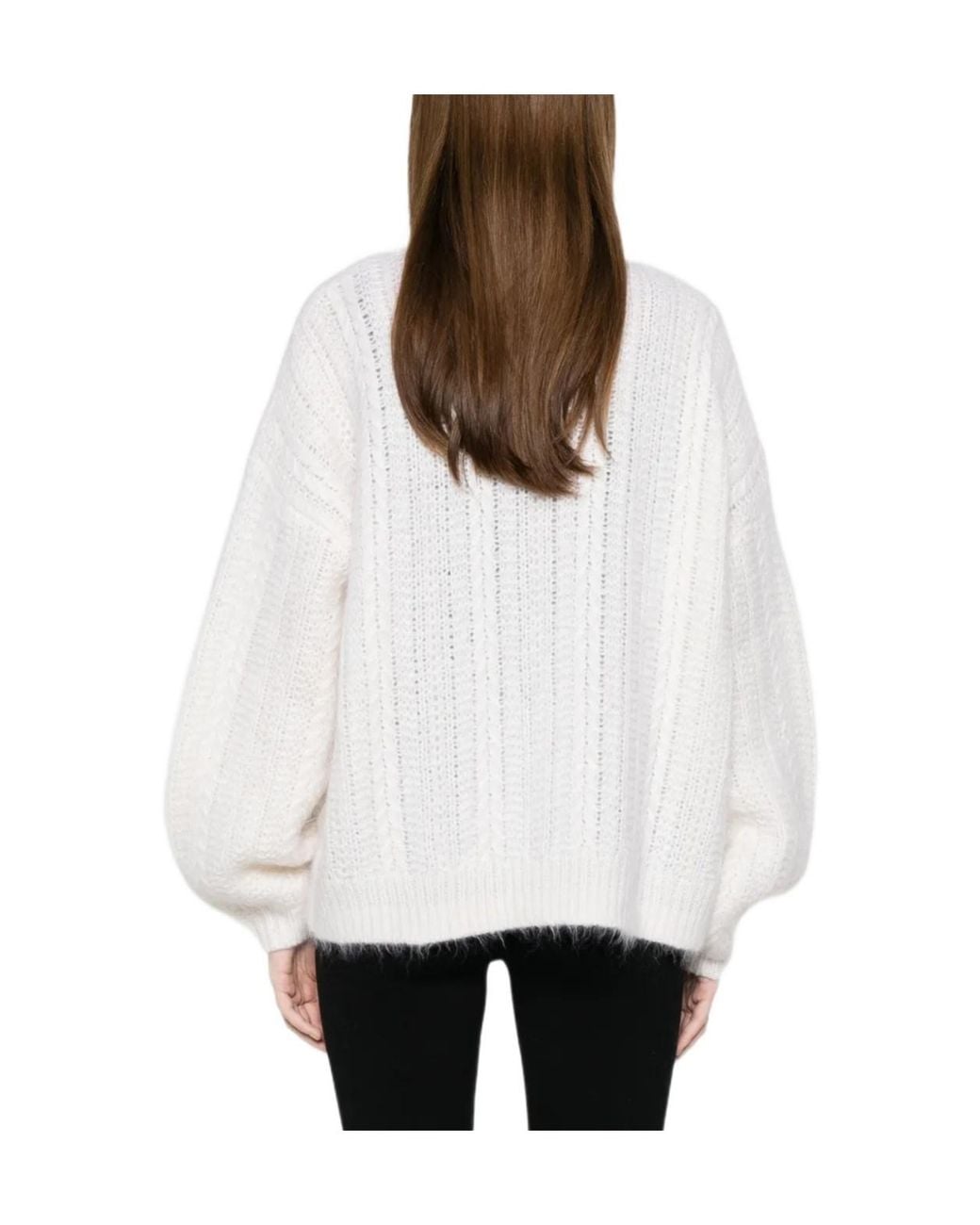 Soft Goat White Buttoned Cardigan