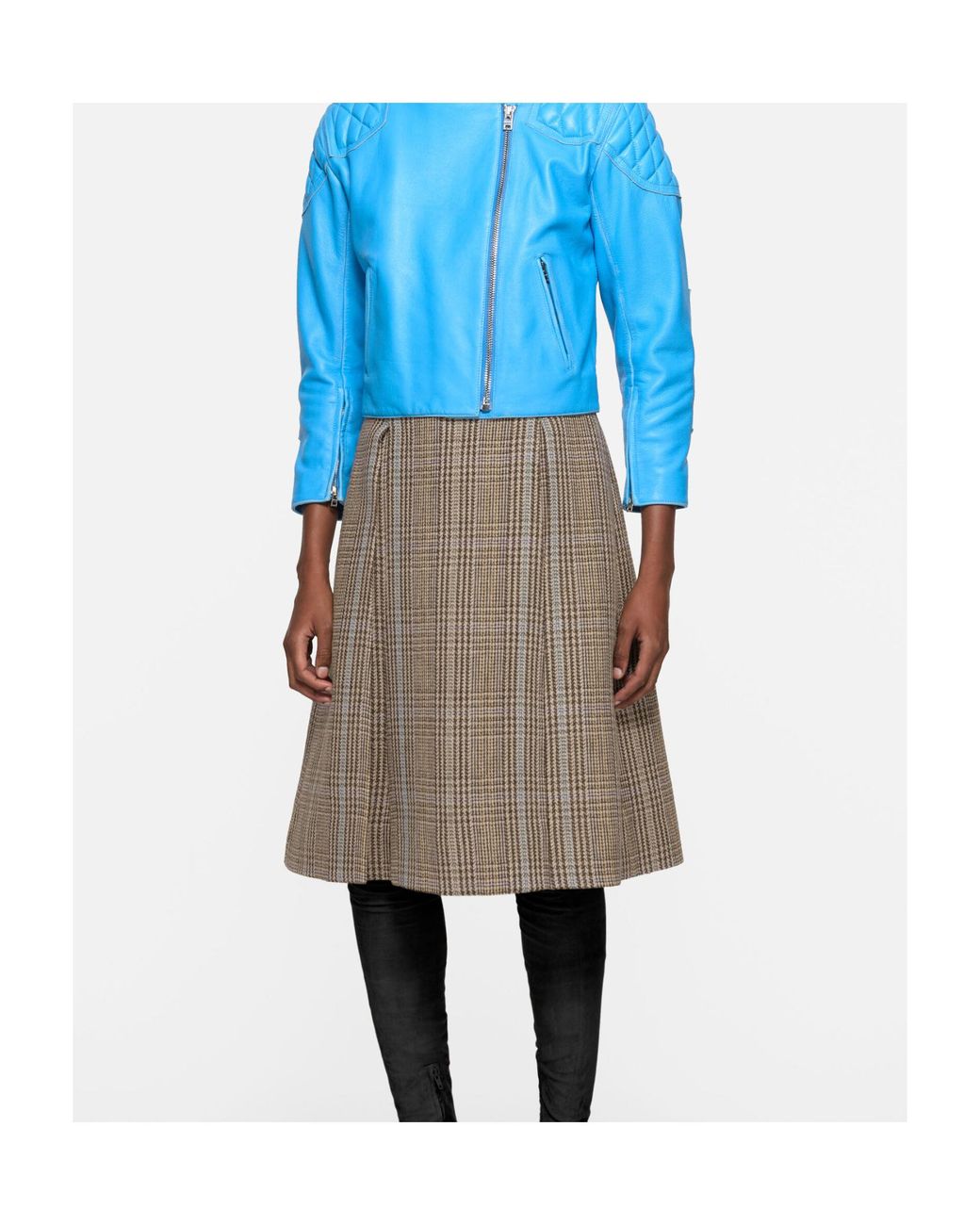 Acne Brown Long Pleated Wool Skirt
