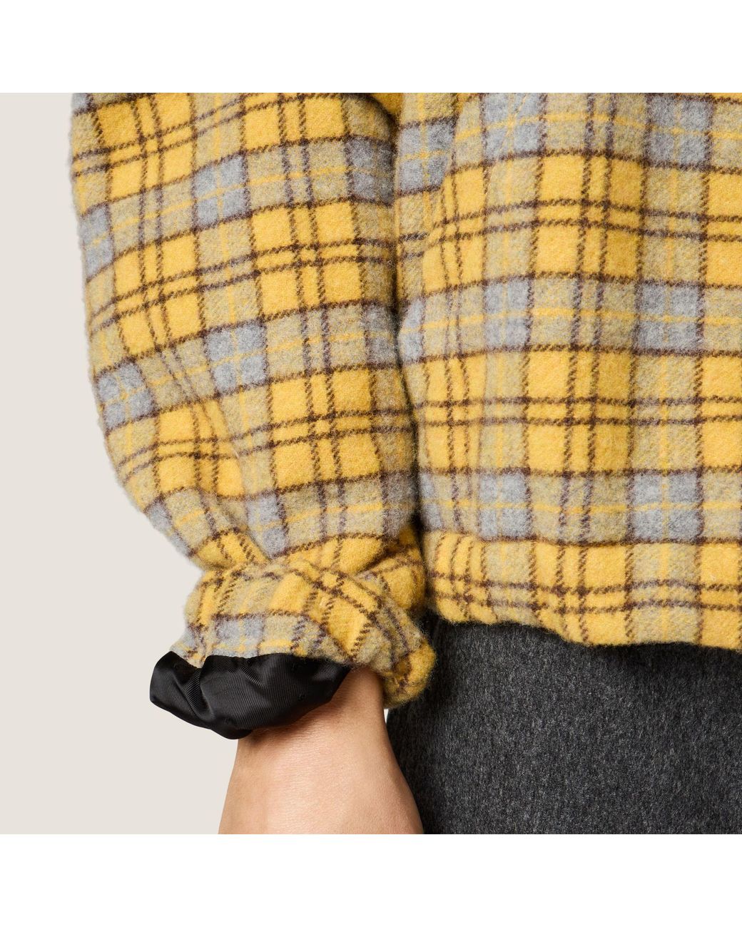 Miu Miu Metallic Plaid Blouson Jacket