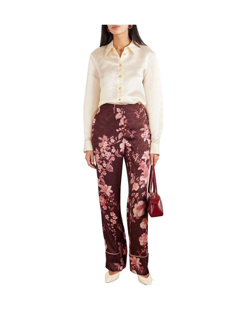 Borgo De Nor Red Chine Jacquard Pants