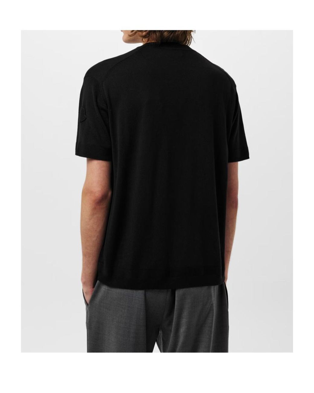 Moncler Black Knit T-Shirt for men