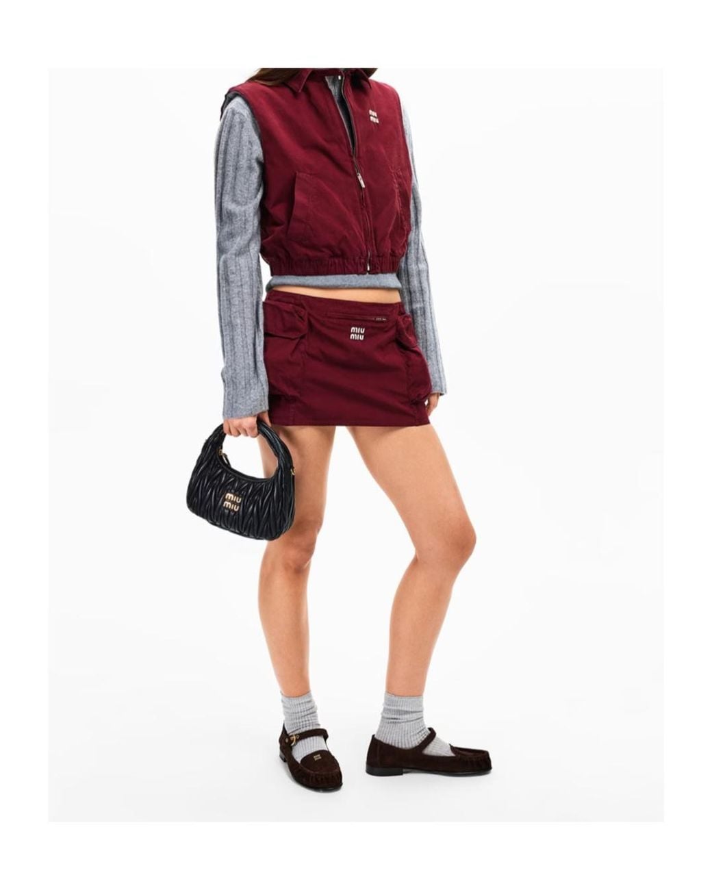 Miu Miu Brown Logo Ballet Shoes