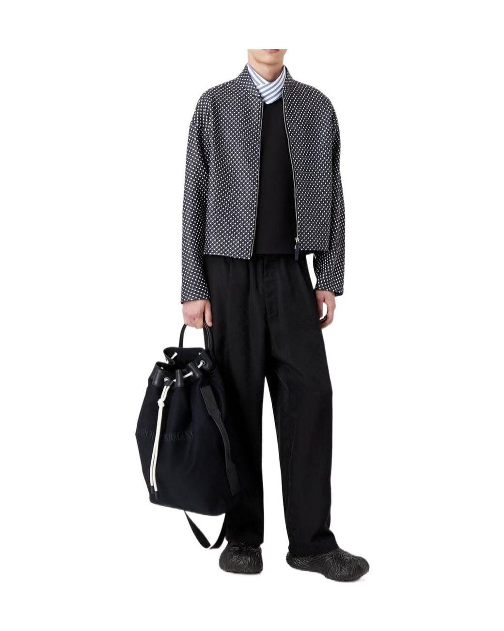 Emporio Armani Blue Collar Zip-Up Jacket for men