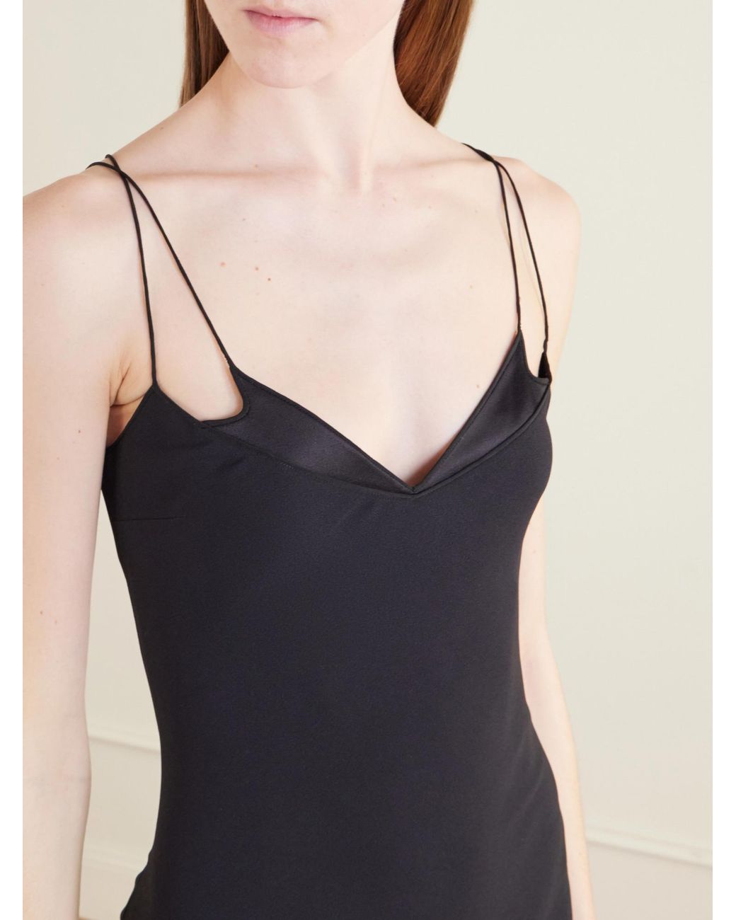 Tom Ford Black Double-Strap Bias Cut V-Neck Maxi Dress
