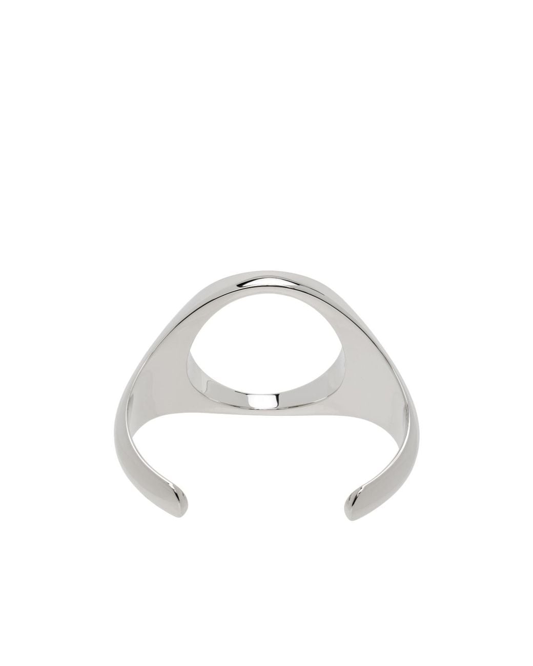 MM6 by Maison Margiela White Polish Finished Cut-Out Cuff Bracelet for men