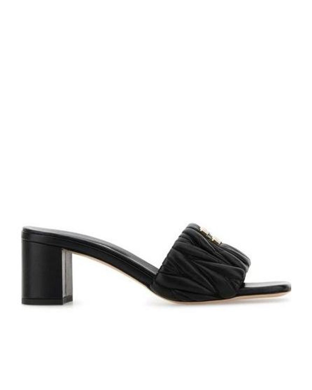 Miu Miu Black 55Mm Quilted Slide Sandals