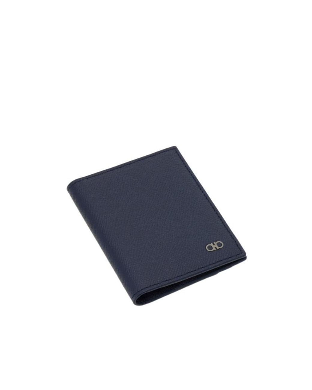 Ferragamo Blue Gancini Credit Card Holder for men