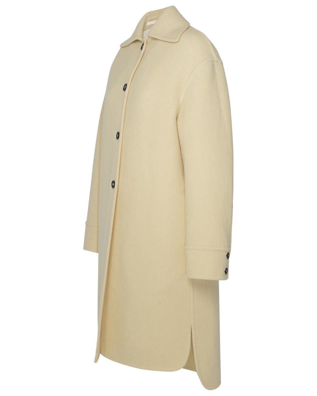 Jil Sander Natural Single-Breasted Oversized Coat